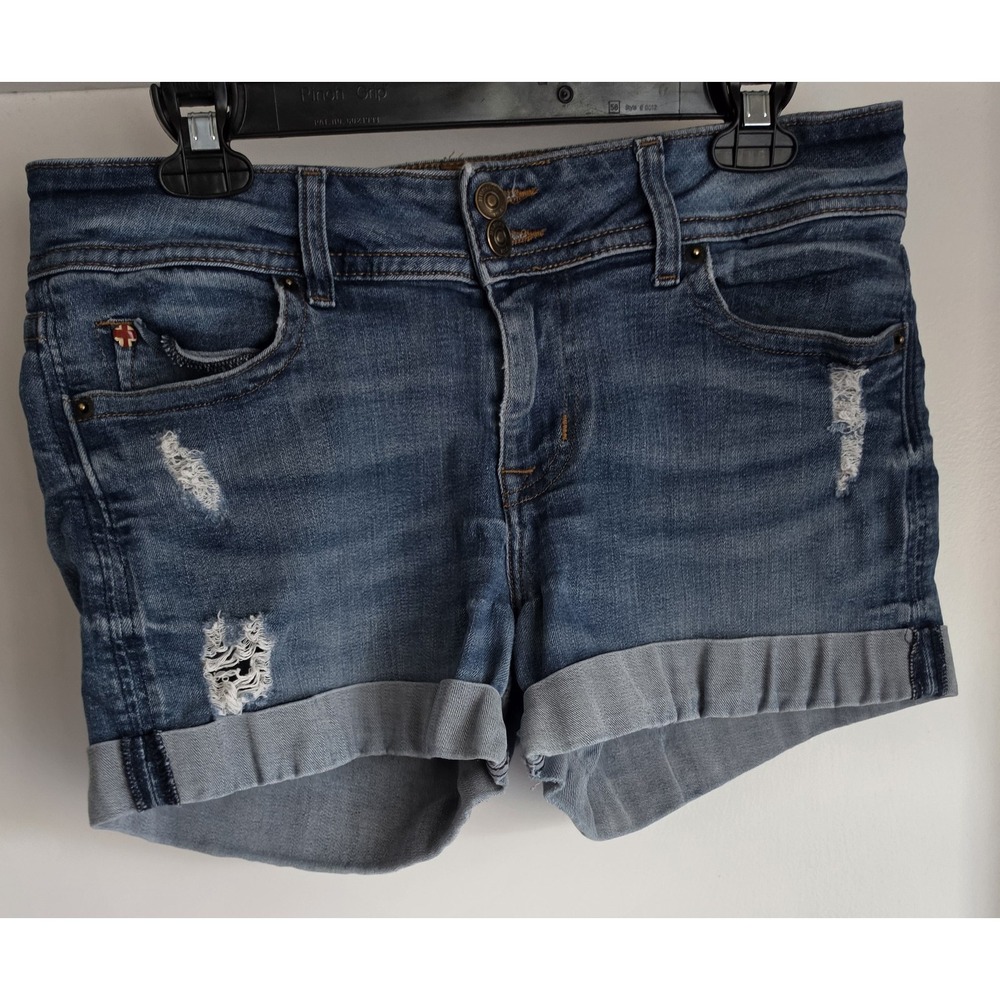 Hudson Women's Shorts Size 29 Blue Solid Denim Cut-Off Jean Short